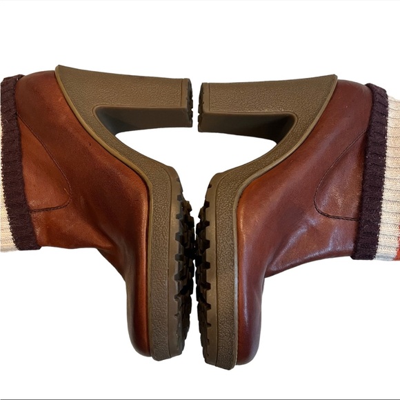 Coach Brown Laurette Leather Sweater Knit Boots, Sz 6.5 - Picture 12 of 15